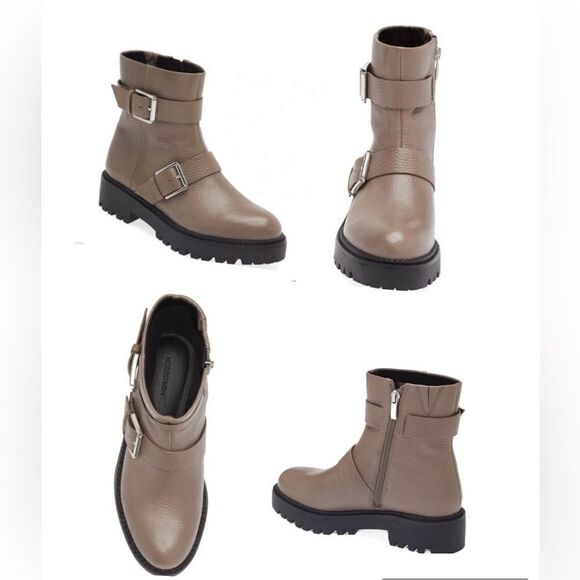 Nordstrom Macombs Water Resistant Moto Boot (Women) In Taupe - Picture 1 of 7